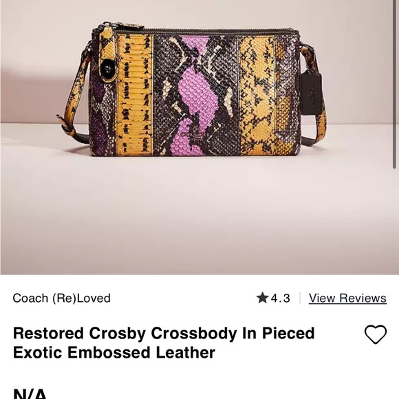 Coach Restored Crosby Crossbody Exotic  Embossed Leather - Picture 2 of 7